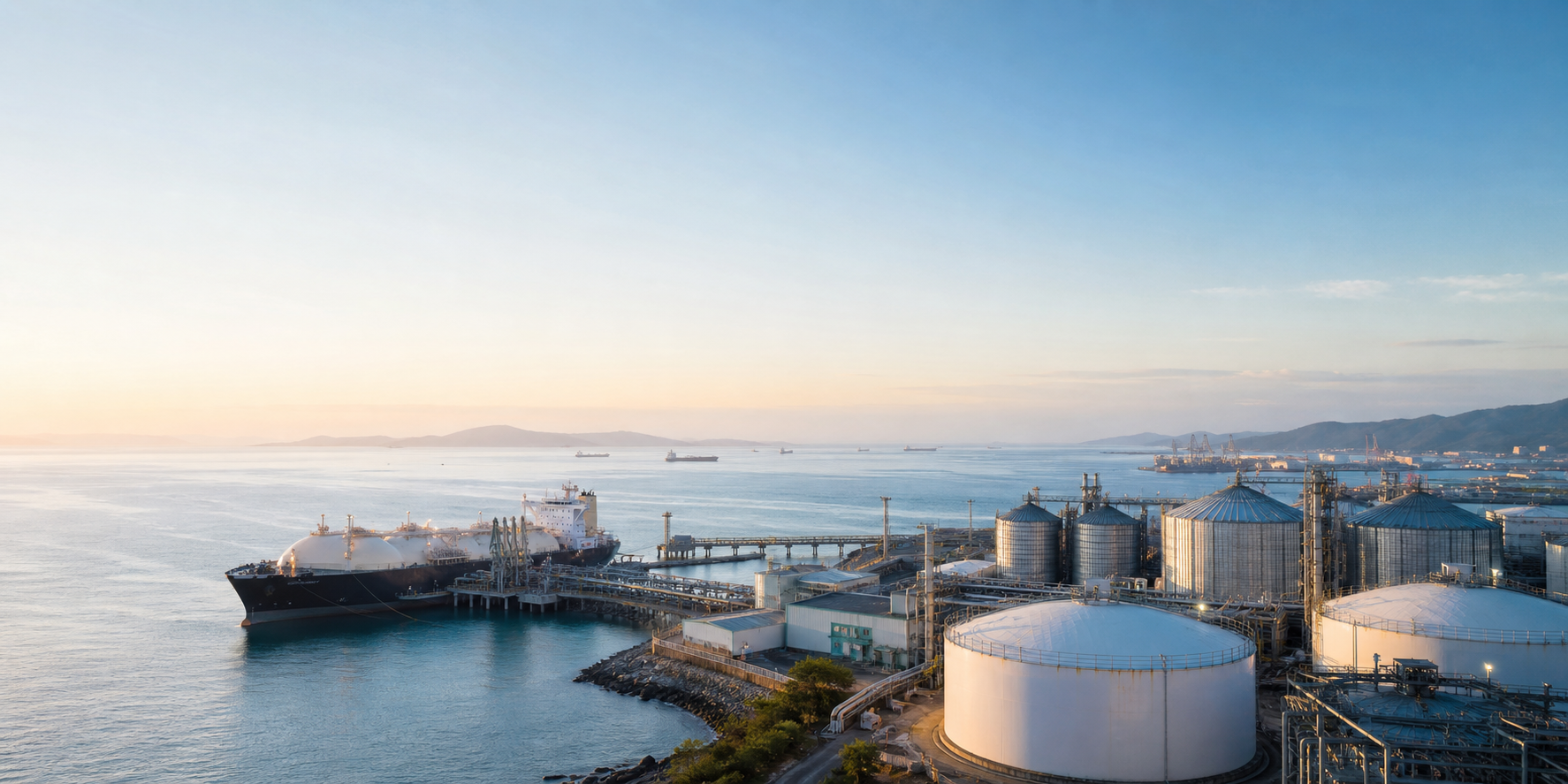 Coastal energy terminal, storage tanks, shipping infrastructure, and agricultural logistics assets